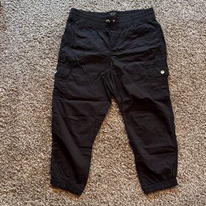 Calvin Klein Black Womens Cargo Joggers with Elastic Waist